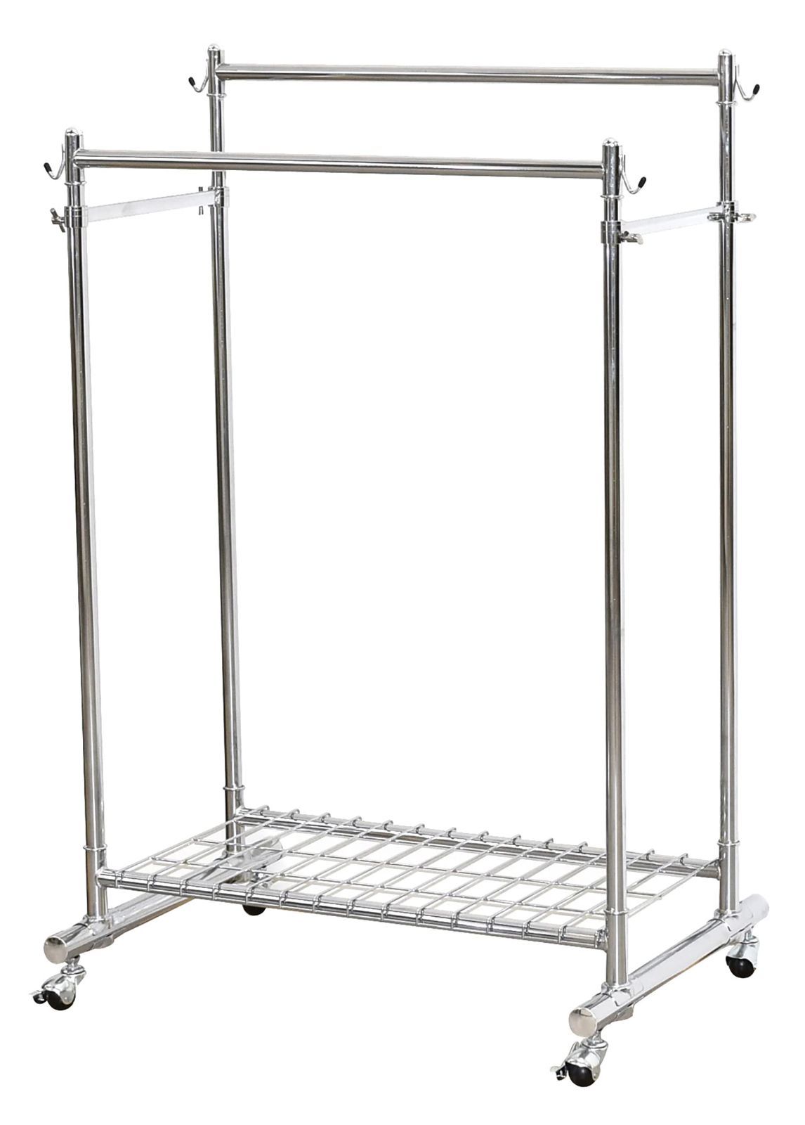 【新着商品】(Seiei) 【 耐荷重100kg たっぷり掛けられる頑丈ハンガーラック】ダブル セイエイ 幅88cm 18645 クロムメッキ