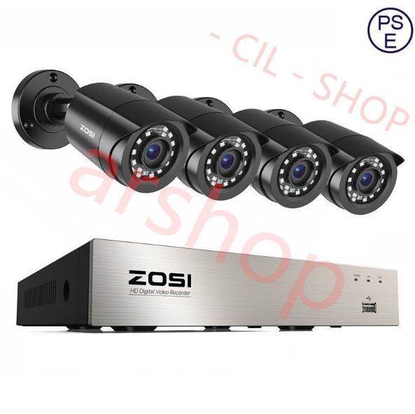 新品未使用　防犯カメラセット 新品ZOSI 防犯カメラセット4台カメラ HD 1080p H.265+ DVR防犯