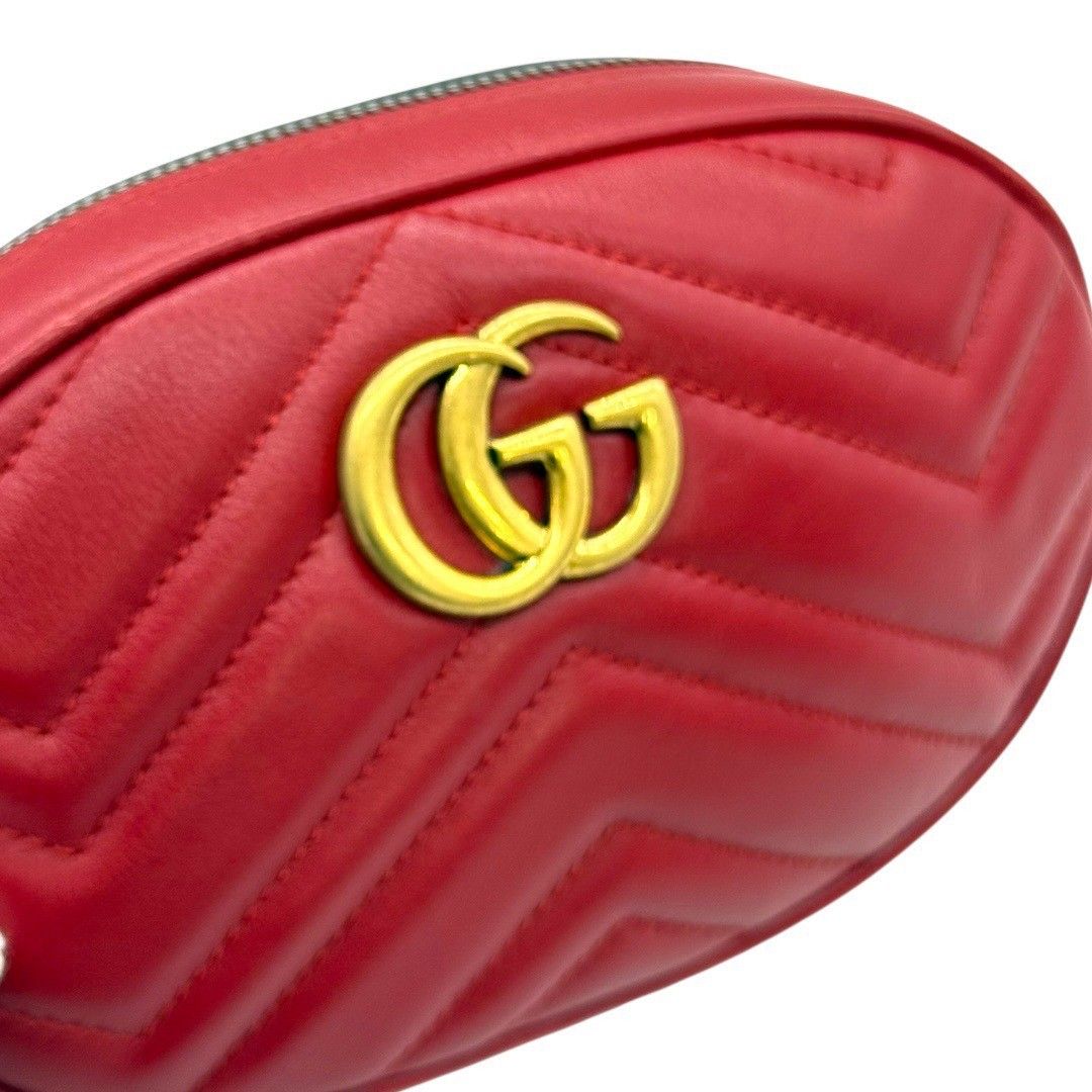 グッチ GUCCI GGマーモント ウエストポーチ ボディーバッグ 476434 赤