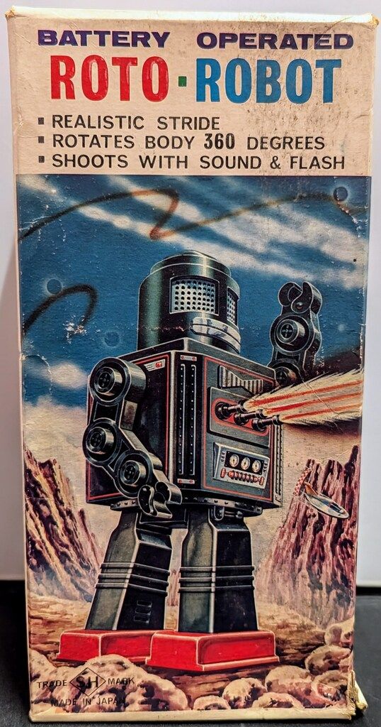 堀川玩具 電動ブリキ ROTO ROBOT ブラウン 225mm