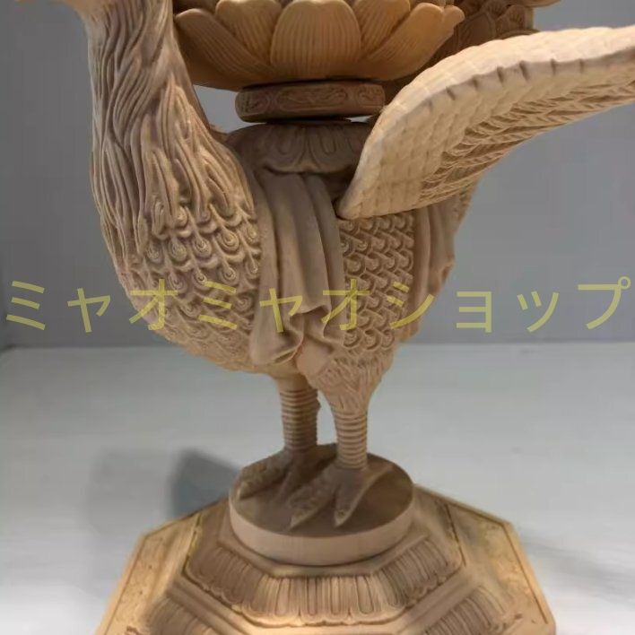 精密彫刻 孔雀明王座像