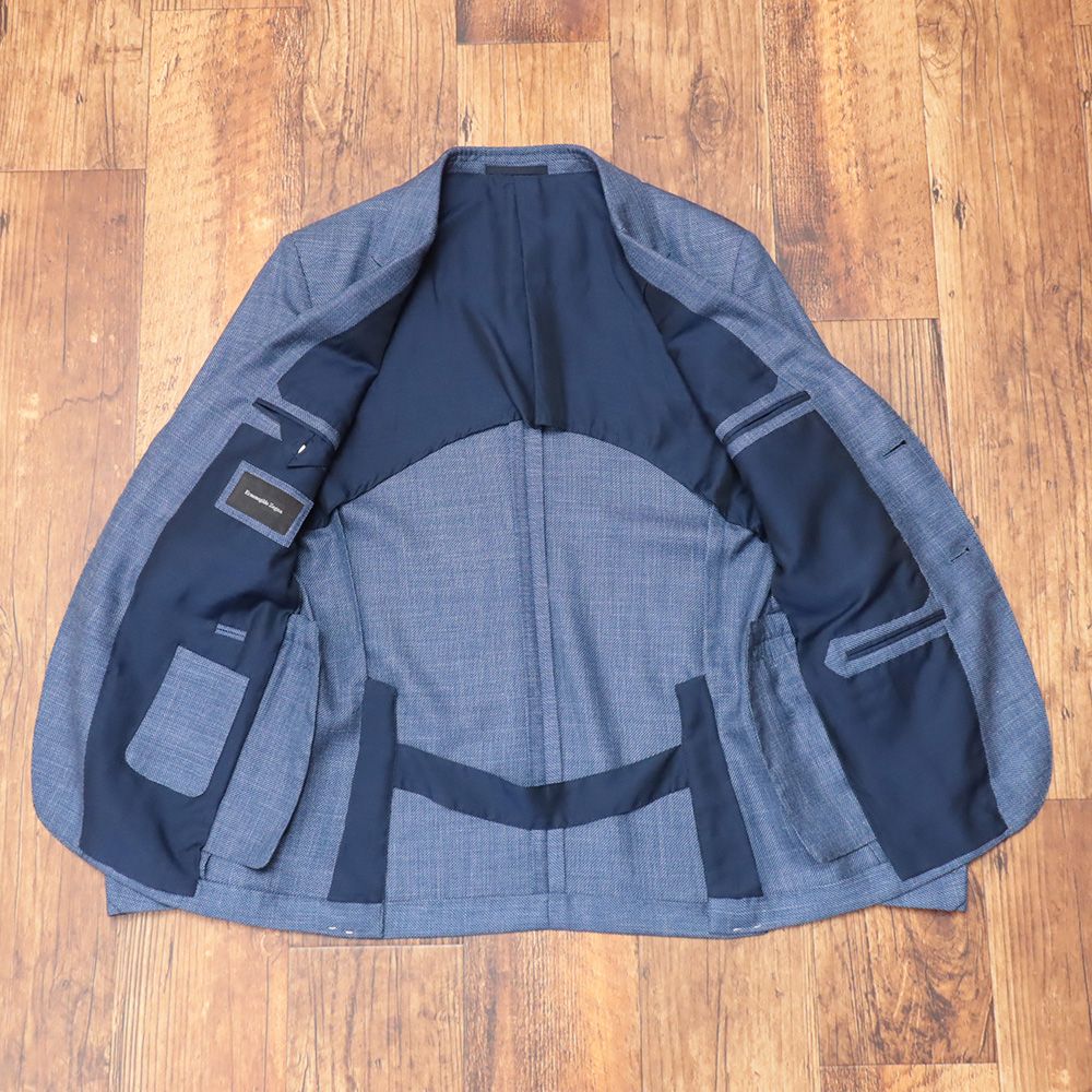 ウールモヘアナイロンカシミヤグレンチェック3Bシングルジャケット／PROCIDA（ブラック×ホワイト×グリーン） | JACKET | LUIGI  BORRELLI TOKYO ONLINE STORE（ルイジボレッリ トーキョー オンラインストア） 【三者混】エルメネジルドゼニア　テーラードジャケット　段返り　3B　ブルー　М