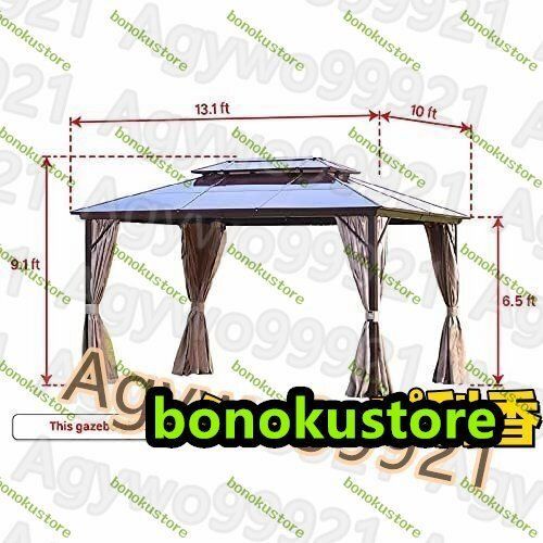 パーゴラ 屋外ダブルルーフハードトップガゼボ