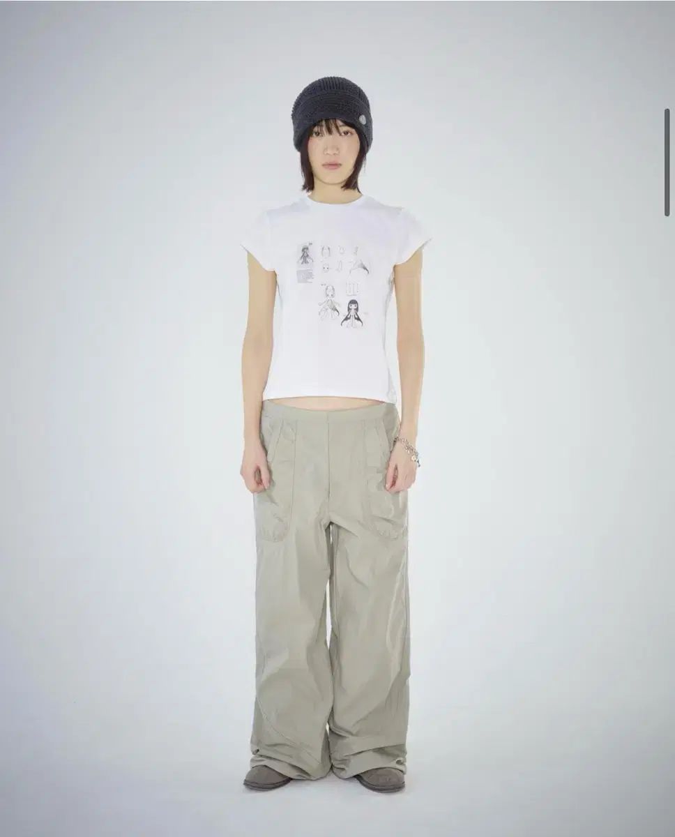サイドジップラインパンツ ベージュ