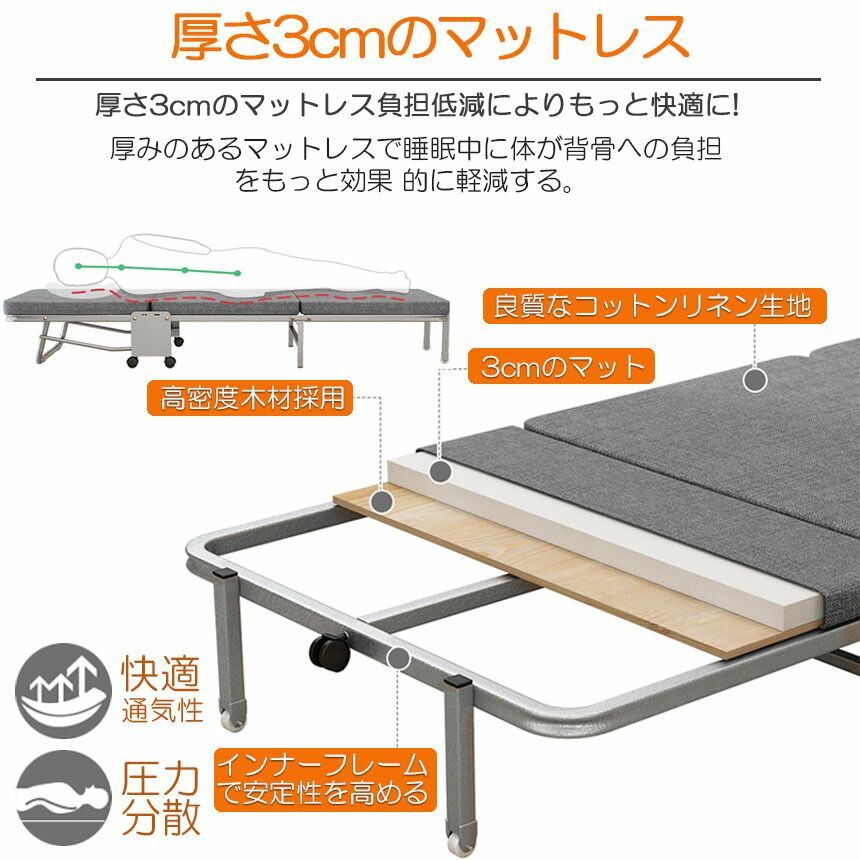 折りたたみベッド【送料込み】 ree.2台セット送料込アイリス桐木製