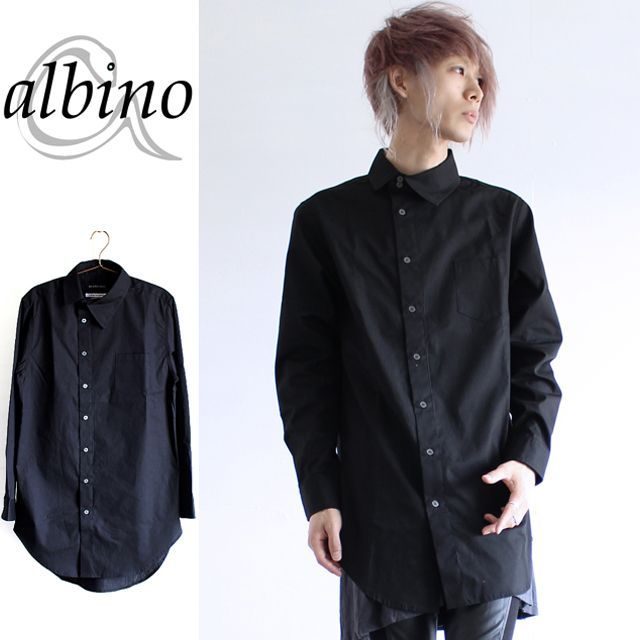 アシンメトリー ロング丈ドレスシャツ