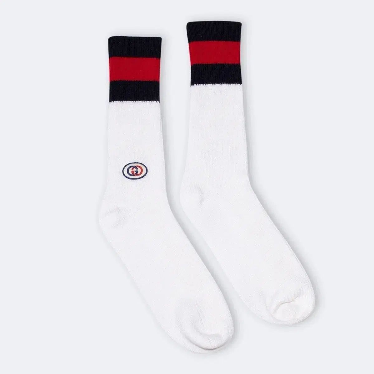 グッチ 靴下 インターロッキング G ウェブ ウール 靴下 白