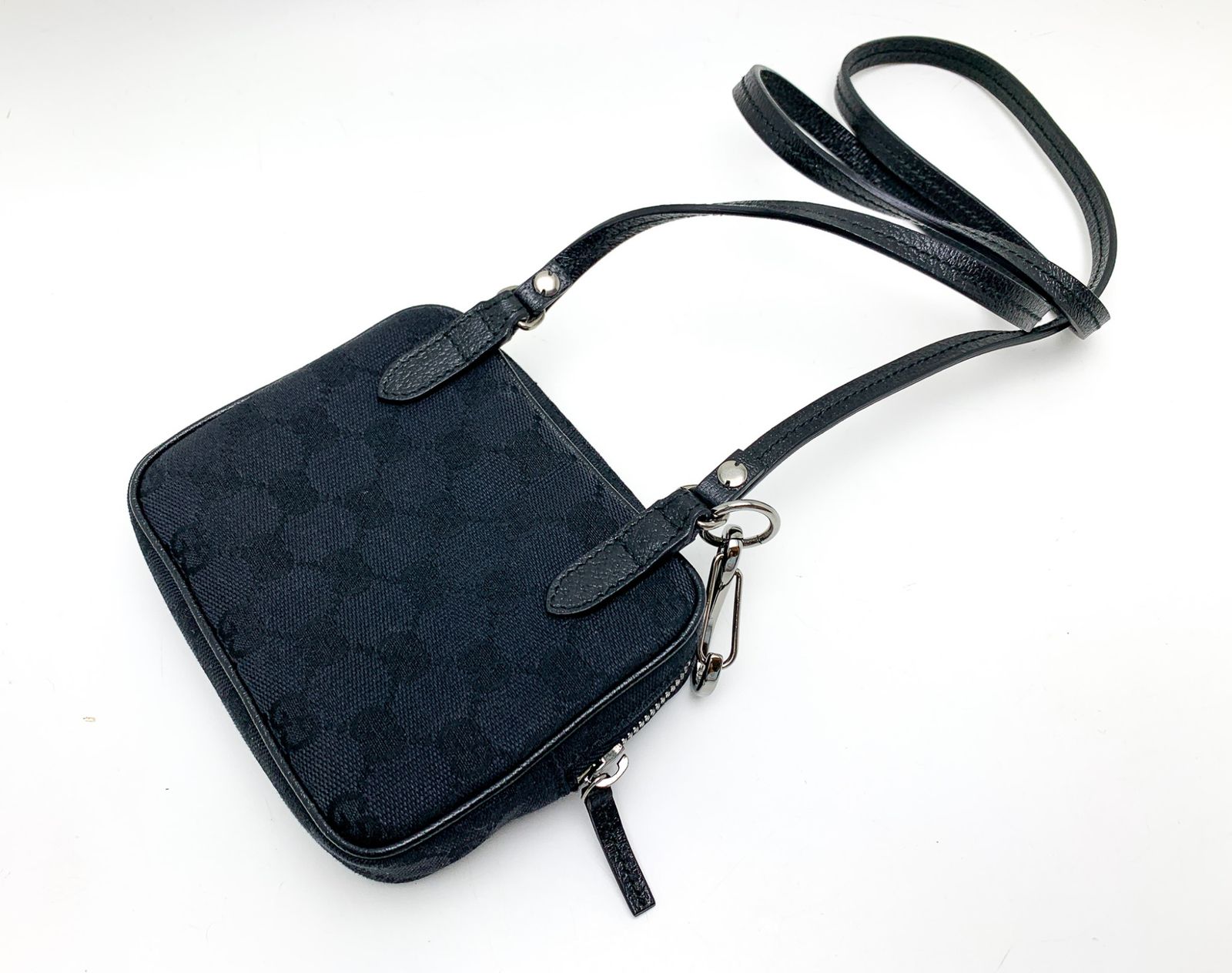GUCCI グッチ ハンドバッグ GGキャンバス ミニボストン レザー　黒 GUCCI グッチ GGキャンバス 黒 ブラック ミニショルダーバッグ 120975