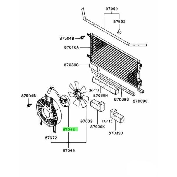 三菱純正 デリカスペースギア PD6W フロント コンデンサー ファンモーター Front Condenser Fan Motor Delica Space Gear