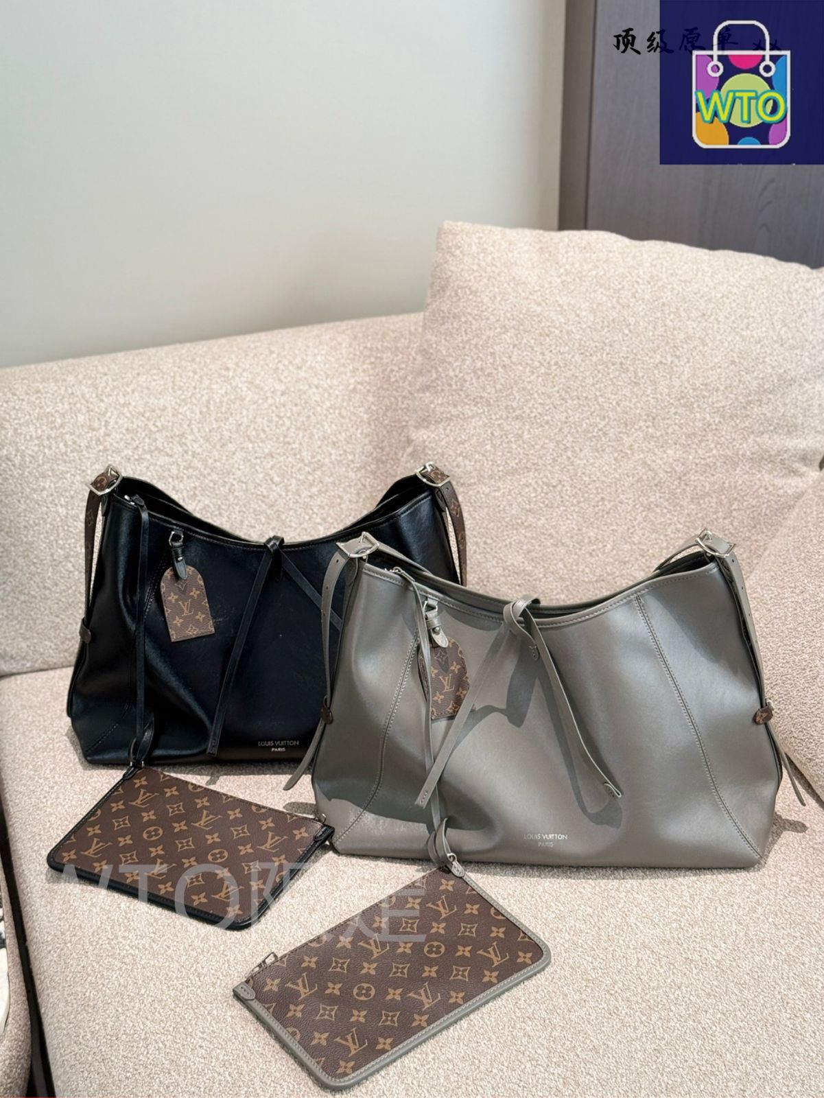 今日 Louis Vuitton All Dark Carryall フルブラック モトンレザー-WTO輸入2