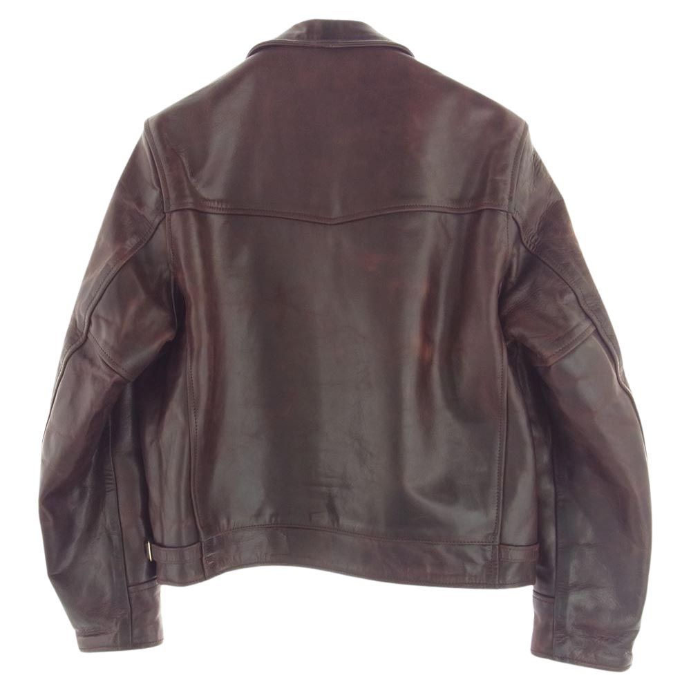 Aero leather 繁く ホースハイド ダブルレザーライダース タータンチェック