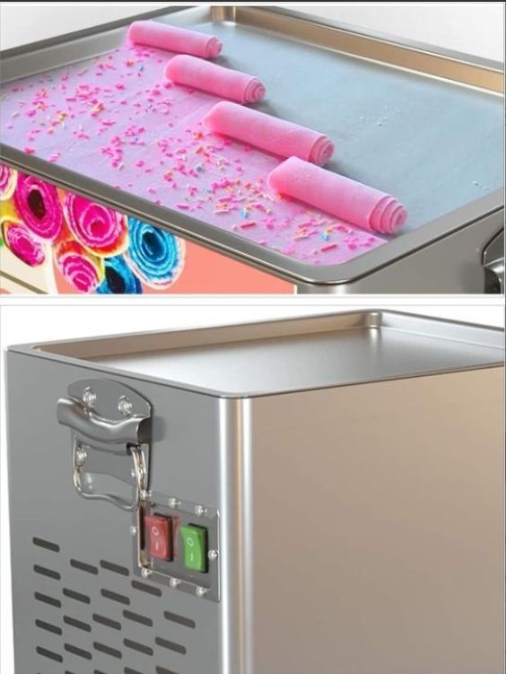 180W商用ロールアイスクリームマシン、30x25cm焼成ディッシュ付き