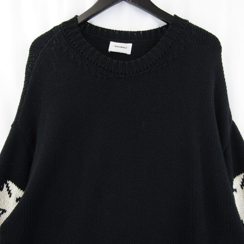 ASKYURSELF アスクユアセルフ クルーネックニット Chunky Banned