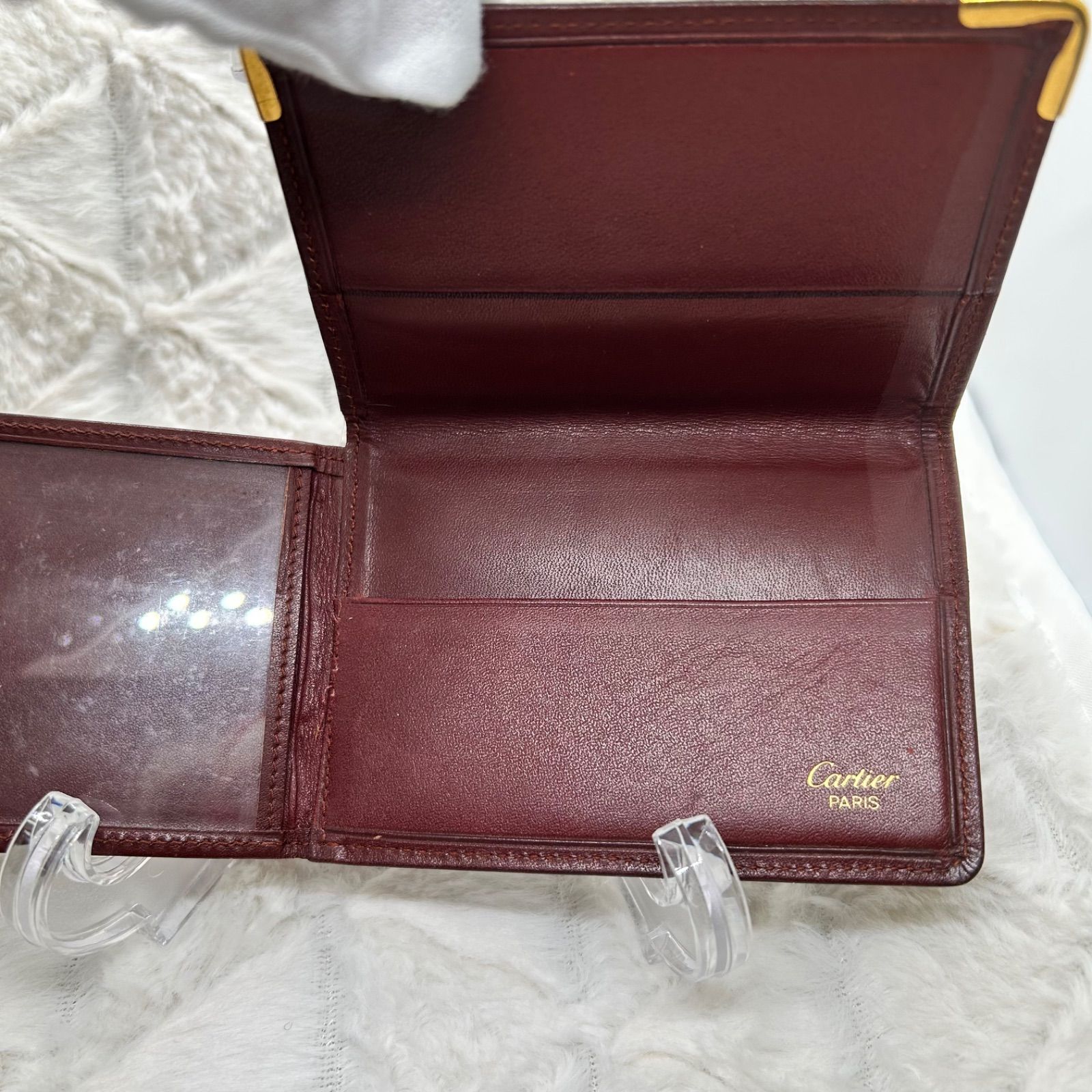 カルティエ カードケース マストライン ボルドー レザー パスケース