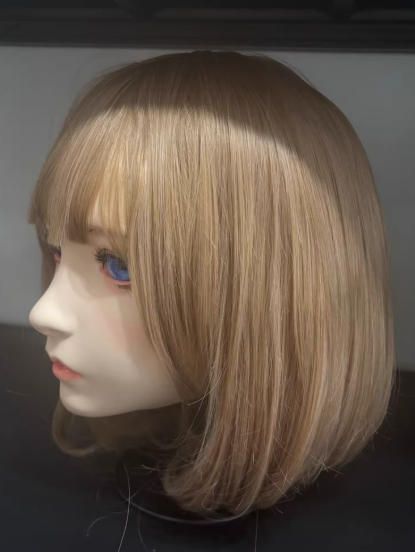 全頭マスク ロック付き NO.1185 カツラ付き フルマスク ドール ヘッドロリータ人形 コスプレ 変身 仮装 着ぐるみ 二次元美少女