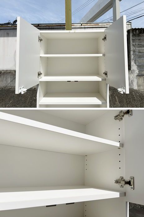 一部地域 多目的収納棚 スリム ホワイト 引き出し キッチン収納 リビング収納 F-NA-824-0922A MARWIL-DEMENAGEMENTS_CH