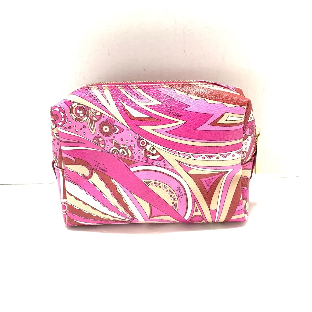 EMILIO PUCCI(エミリオプッチ) ポーチ美品 - ピンク×マルチ PVC