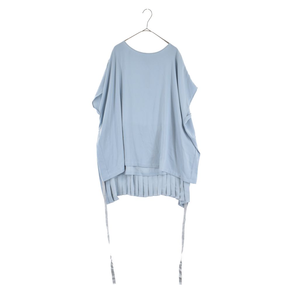 MM6 Maison Margiela (エムエムシックスメゾンマルジェラ) 20SS Peplum pleated tops ペプラム プリーツ  半袖 シャツ ブラウス ブルー S52NC0221 レディース - メルカリ