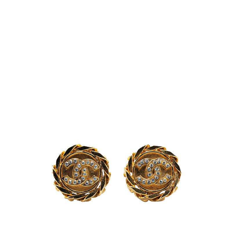 シャネル ココマーク ラインストーン ゴールド メッキ レディース CHANEL 222-14288