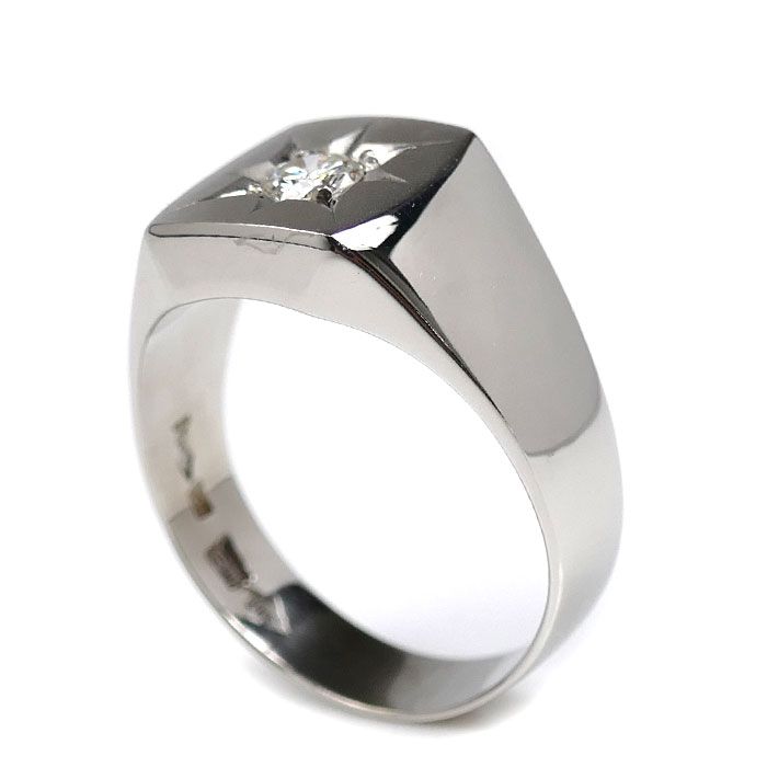 Pt900プラチナ リング 指輪 ダイヤモンド0.37ct 24号 19.6g メンズ