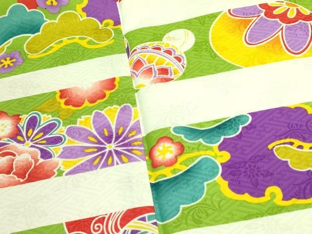 平和屋着物○豪華振袖 鬘帯花文 金糸 金彩 正絹 逸品 AAAU6157ck