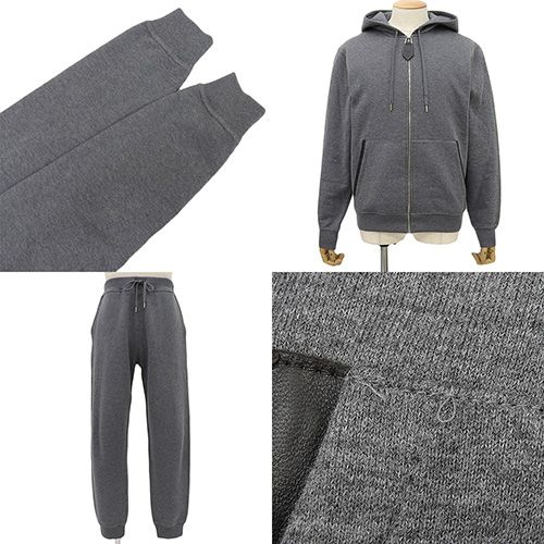 HERMES(エルメス) スウェットセット グレー コットン カシミヤ