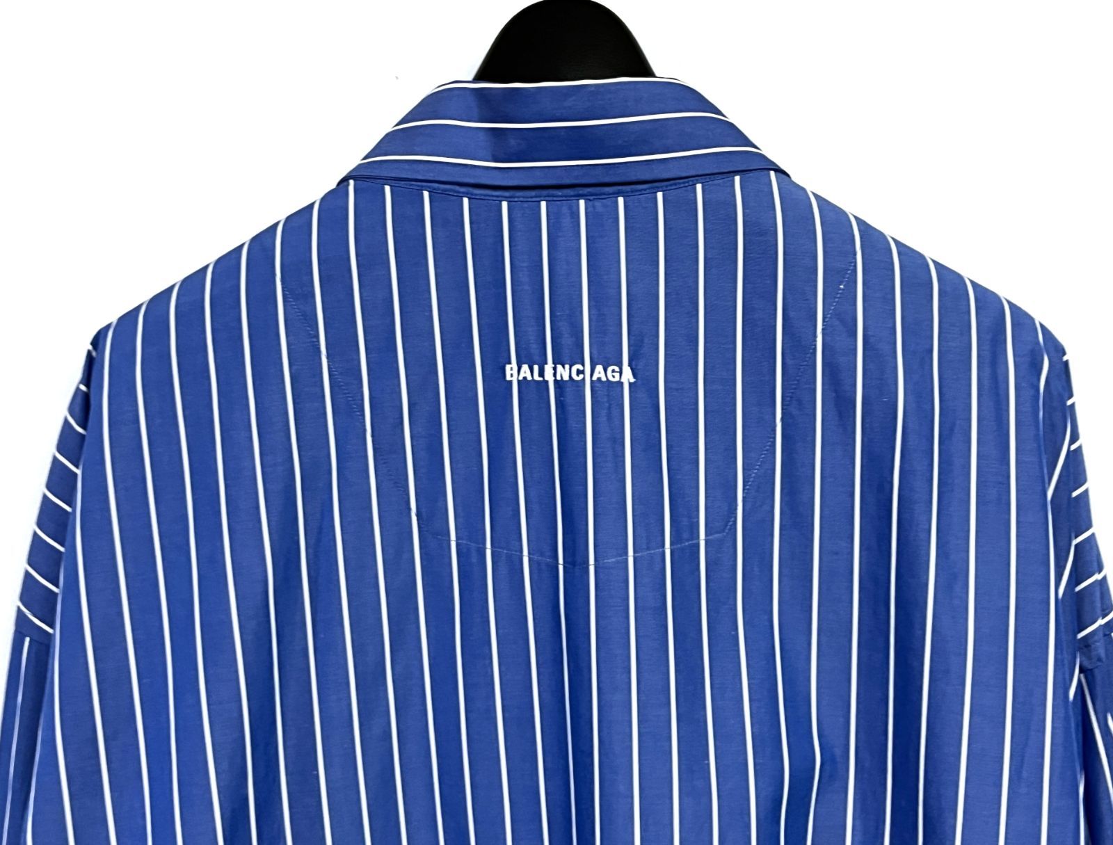2025年新色！ BALENCIAGA｜バレンシアガ テレフォンナンバー ストライプ ボタンダウンシャツ 当店人気NO.1。