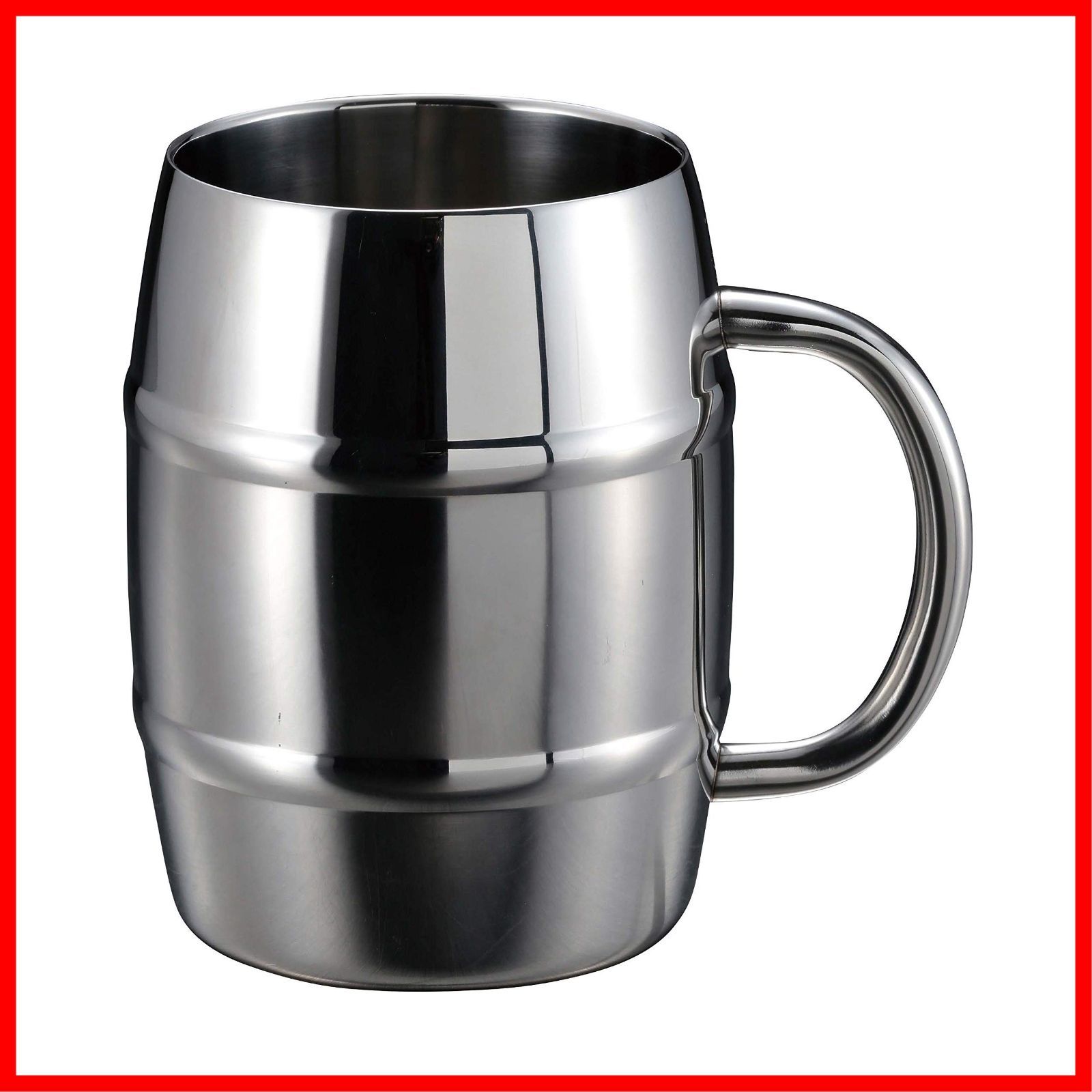 【特売】キャプテンスタッグ(CAPTAIN STAG) コップ マグカップ ビールジョッキ ビアジョッキ ダブルステンレス 真空二重構造 保温・保冷 樽型 ステンレス製 UE-3498/UE-3499