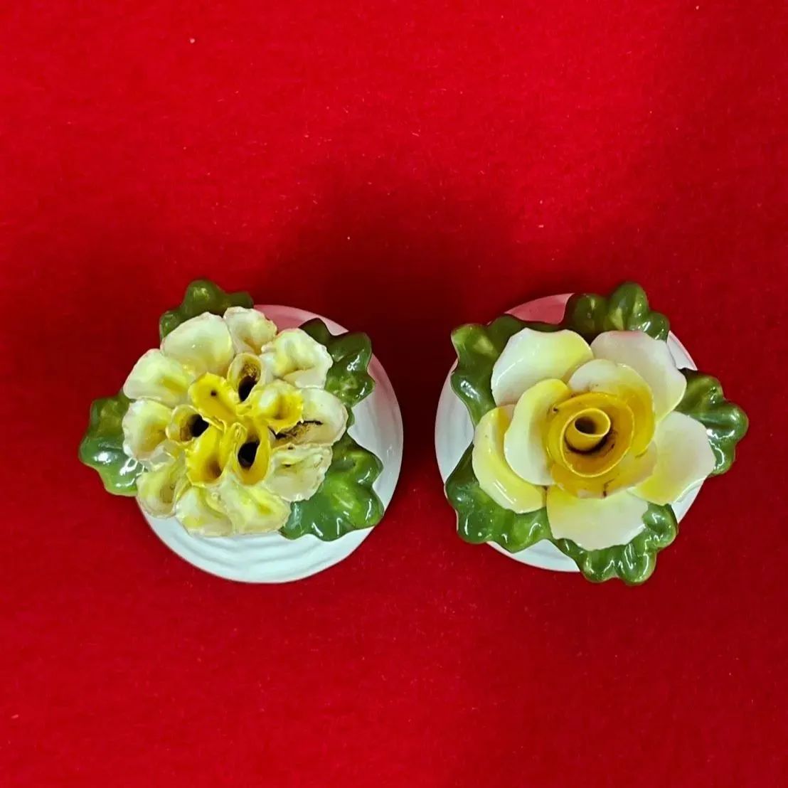 AYNSLEY エインズレイ 陶花 ソルト＆ペッパー 置物 2個セット N-3