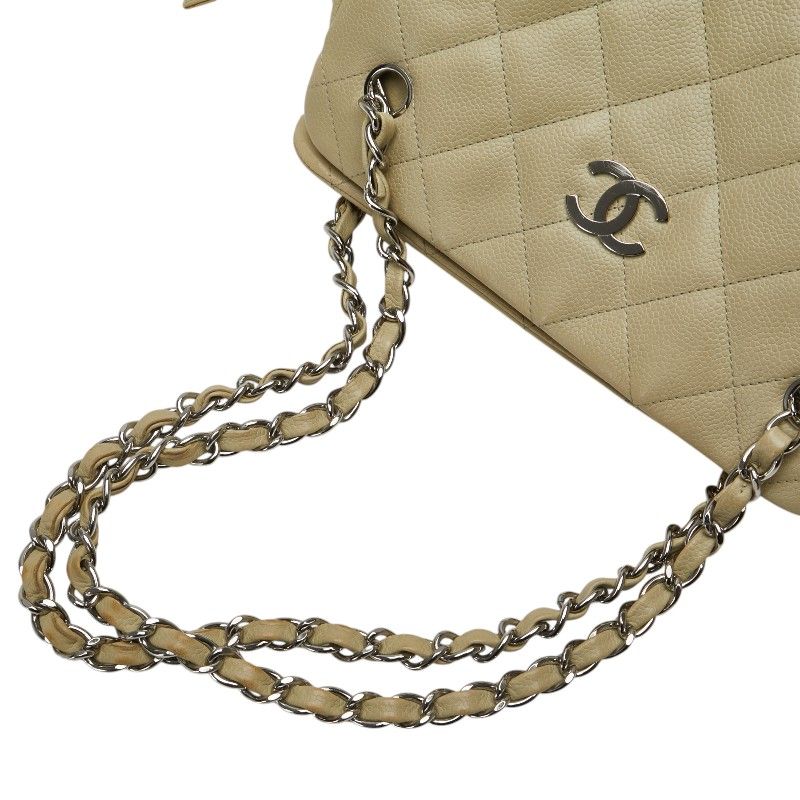 シャネル マトラッセ ココマーク シルバー金具 チェーン ショルダーバッグ キャビアスキン レディース CHANEL 【205-22430】 CHANEL - シャネル マトラッセ ココマーク シルバー金具 チェーン