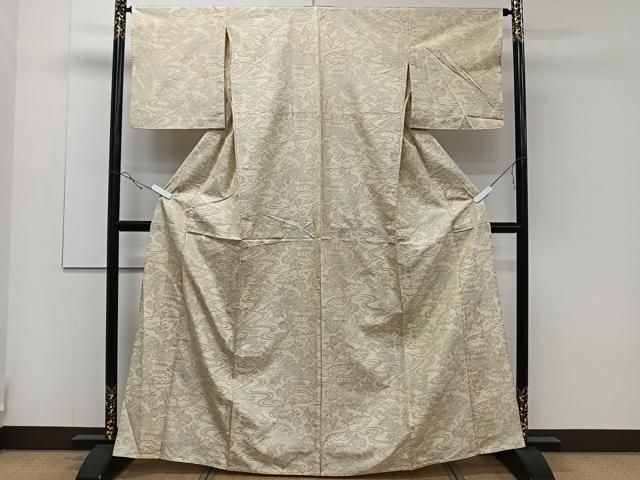 平和屋着物▽本場縞大島紬 単衣 風景文 正絹 逸品 CAAR6229kb