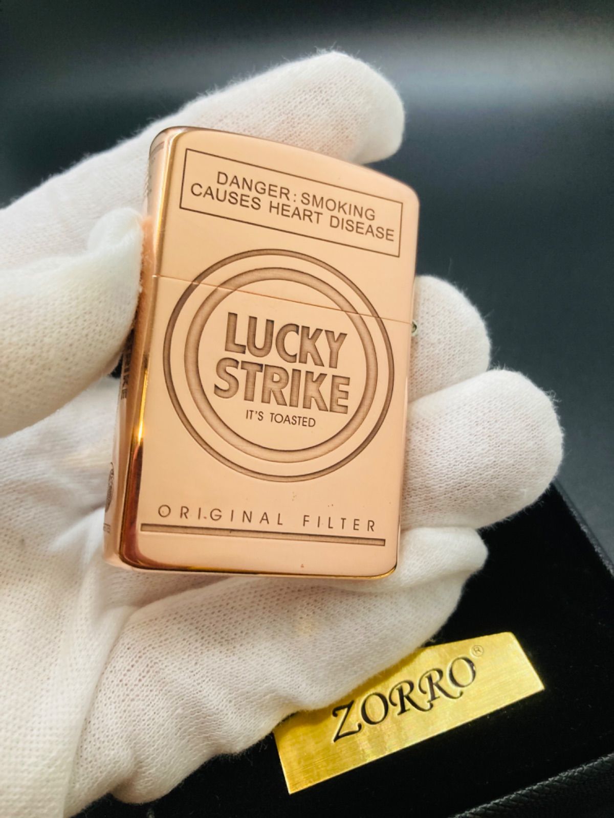 ZORRO LUCKY STRIKE 5面加工 zippo型 オイルライター - 小物