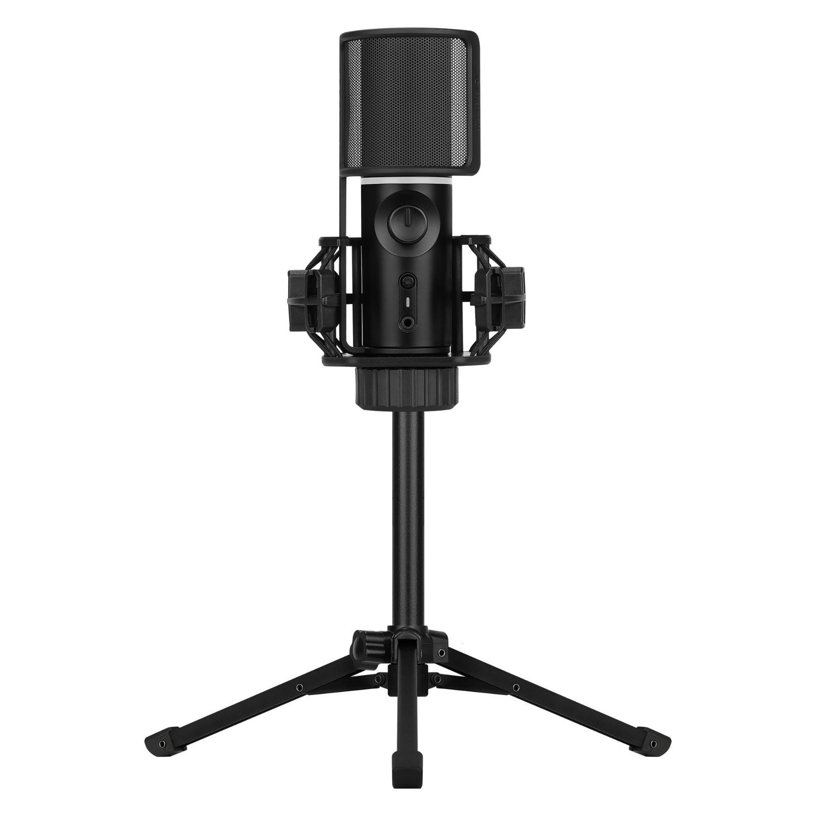 Streamplify ストリームプリファイ MIC TRIPOD USB コンデンサーマイク 単一指向性 カーディオイド 48kHz|16bit クイックミュートボタン ヘッドホン出力 ポップガード 三脚スタンド付属 USB Type-C to A ケーブル