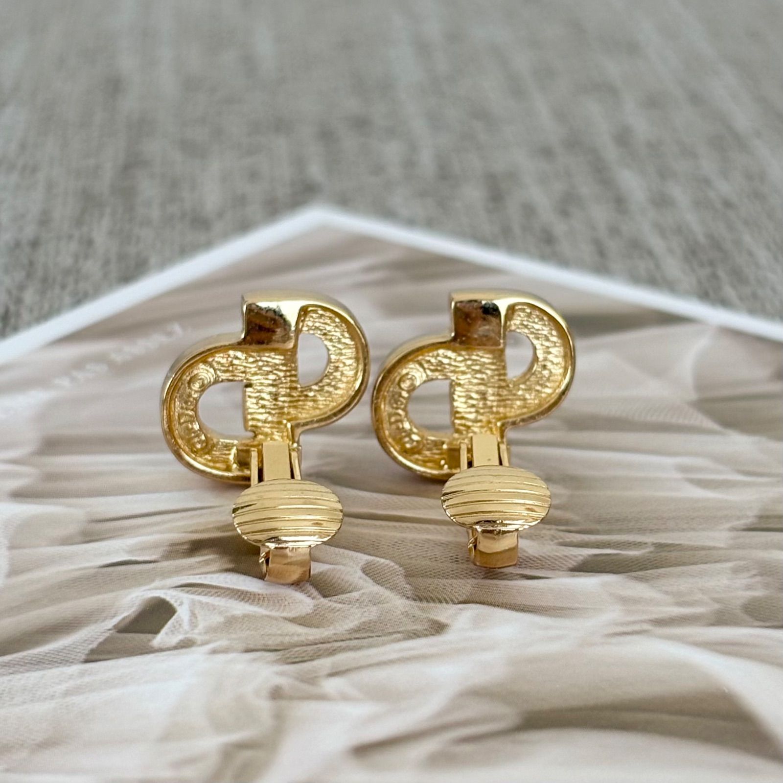 Christian Dior クリスチャン ディオール イヤリング 両耳用 GP×ライン