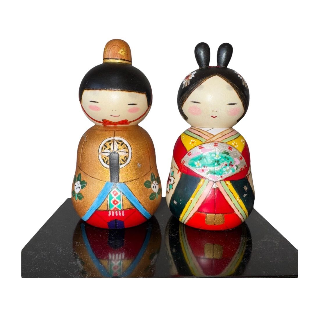創作こけし　沖いずみ作　(うふふ) 創作こけし 沖いづみ Izumi Oki 【おひなさまOhinasama L】 Kokeshi