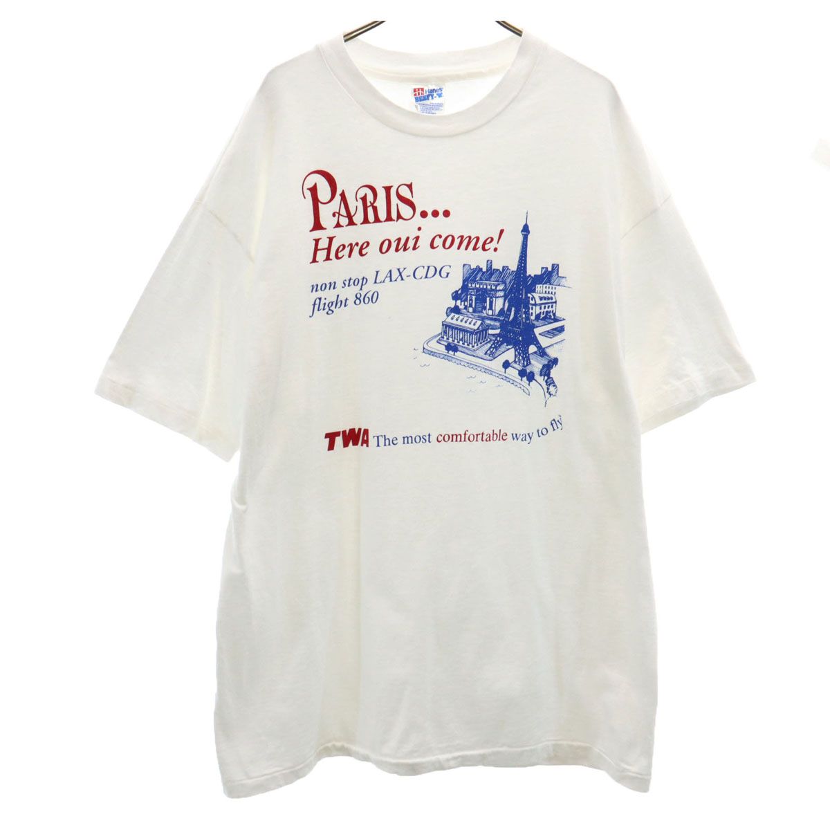 Hanes ヘインズ 90s オールド USA製 TWA 航空 半袖 Tシャツ XL 