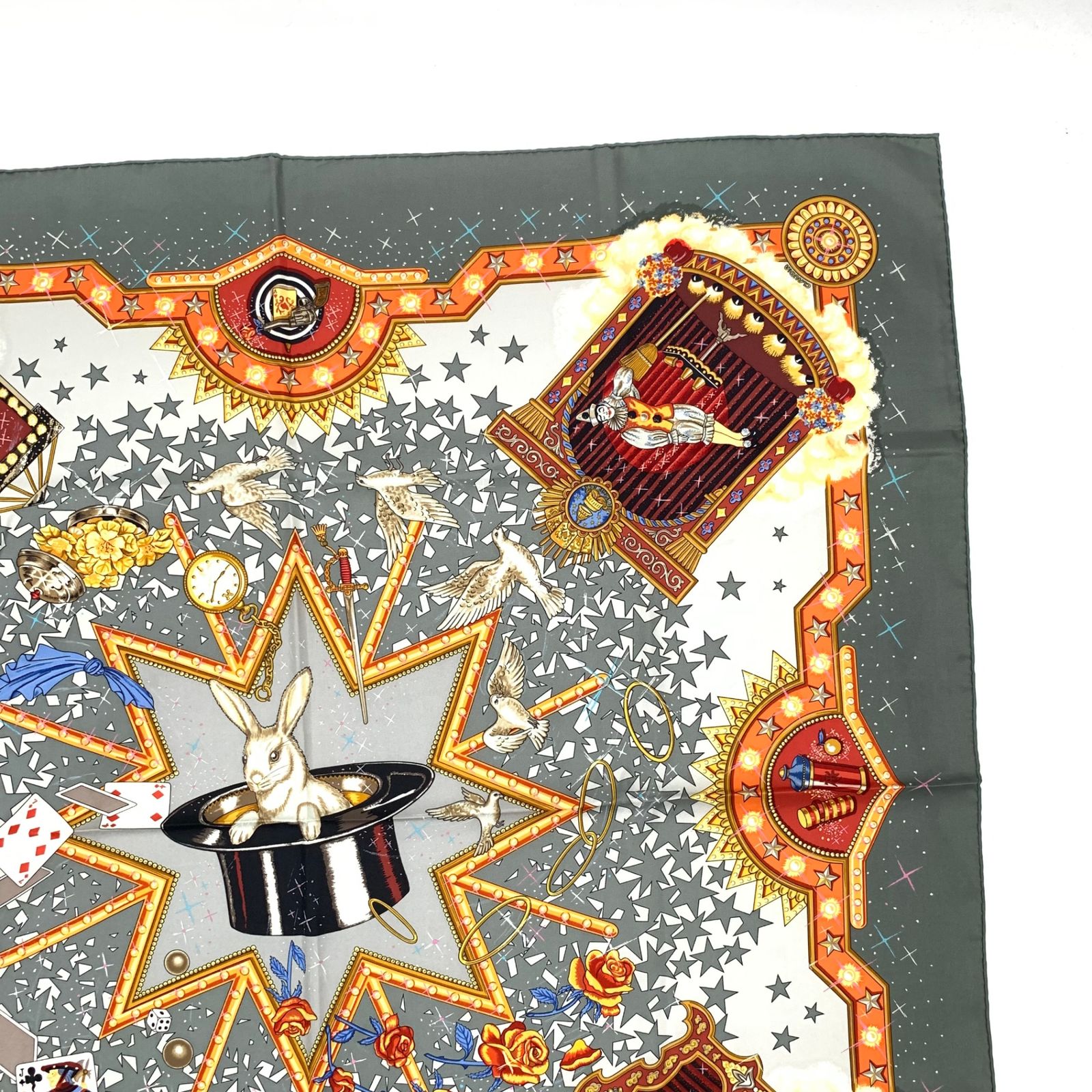 極美品✨HERMES マジックケリー　シルク100% ブラウン　カレ45 mab10061.jpg