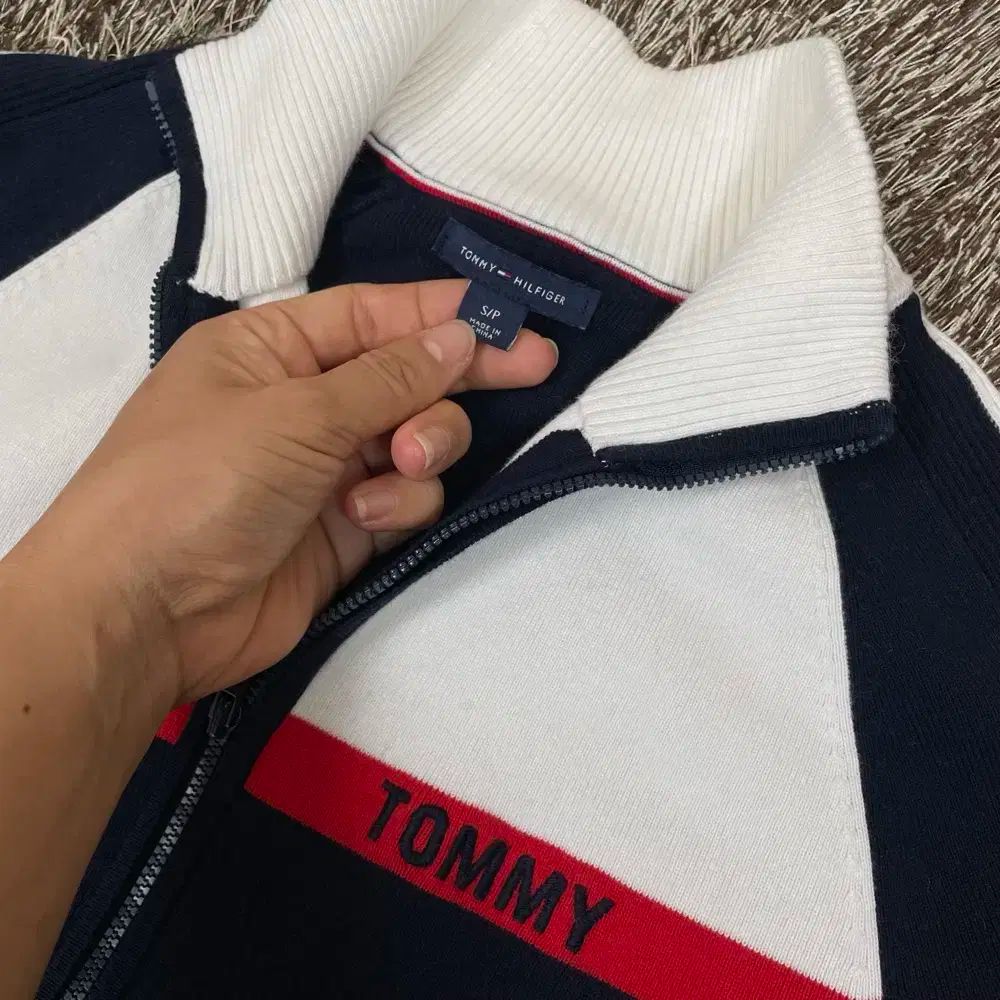トミーヒルフィガー TOMMY HILFIGER ハイネック バイ ニット ジップアップ カーディガン S USTAUSTRALIA_COM_AU