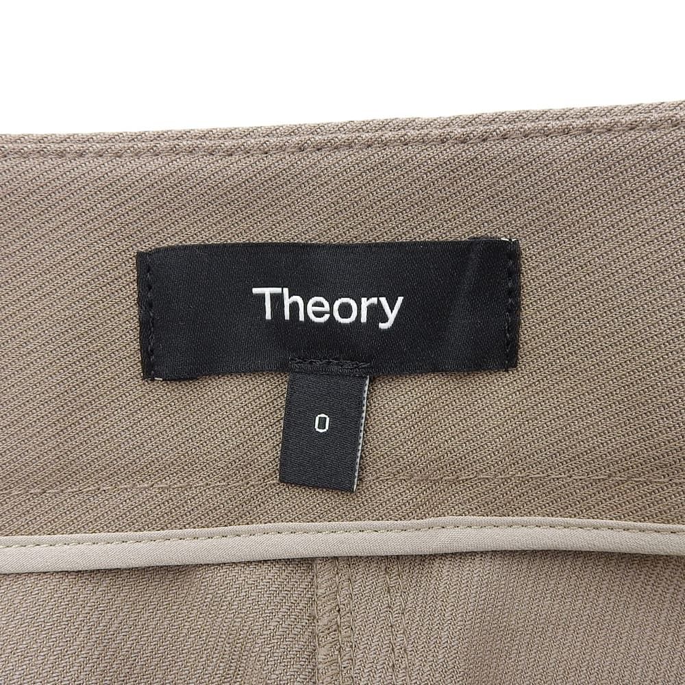 Theory セオリー ベルテッドツイルワイドストレッチパンツ ボトムス レディース ブラウン系 0 25年製 0 DECORATOM_COM_BR