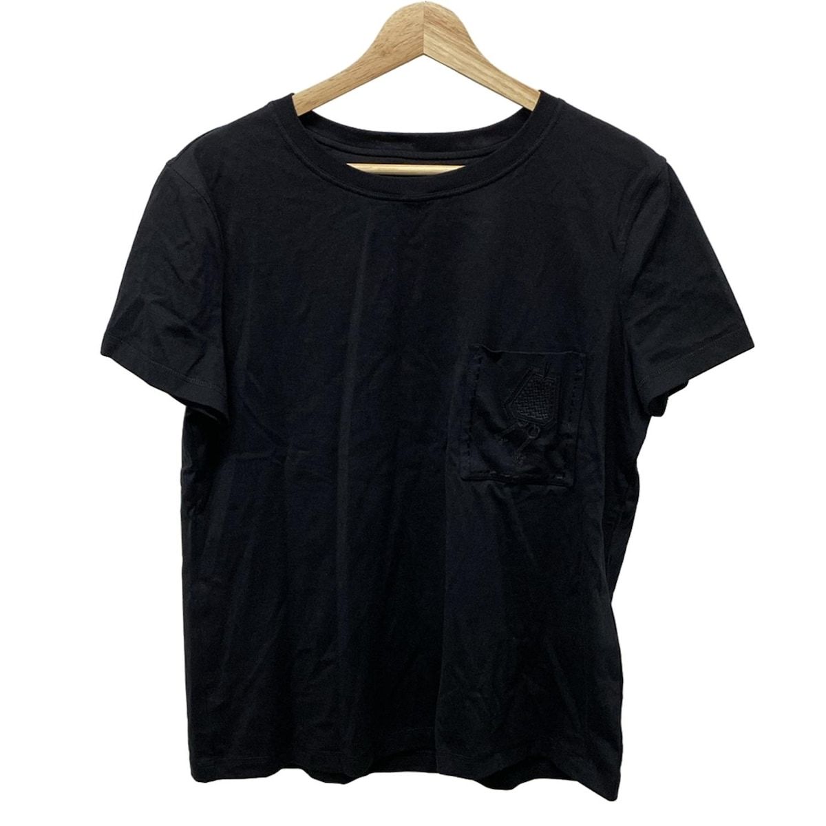 HERMES 黒 半袖 トップス 美品 HERMES(エルメス) 半袖Tシャツ サイズ42 L レディース - 黒 半袖