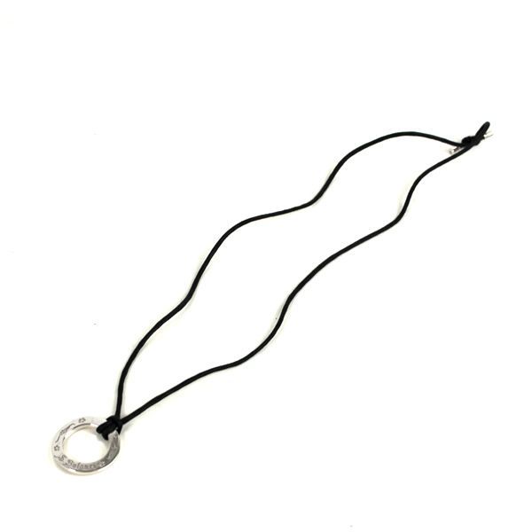 ブルガリ チョーカー ネックレス 美品 シルバー ブラック 黒 r391 【中古】