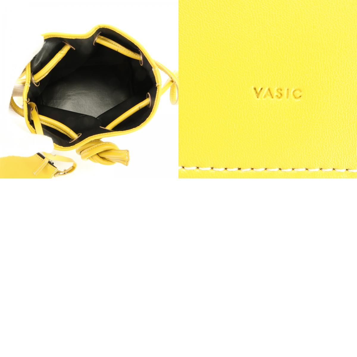 美品VASIC ヴァジック レザー ドローストリング トート バッグ 本革  