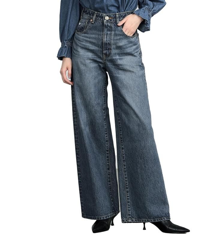 サムシング ジーンズ LISA ワイドデニムパンツ SEA10 レディース MID BLUE