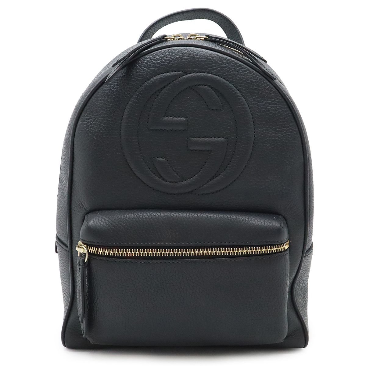 黒 レザー リュック チェーン付き グッチ GUCCI インターロッキングG ソーホー 536192 ブラック