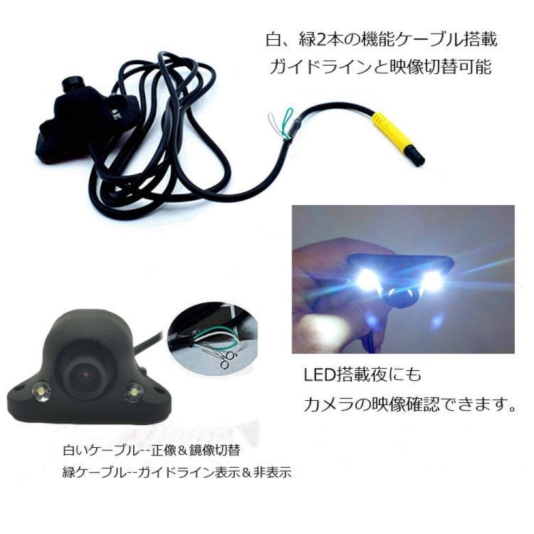 車載7インチルームミラーモニターとカメラセット