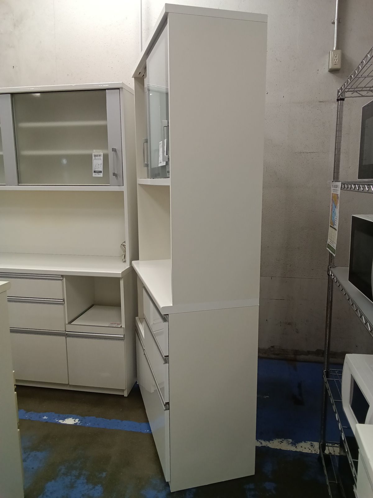 【送料込】松田家具　食器棚レンジボード 楽天市場】【開梱設置付き】ダイニングボード キッチンボード