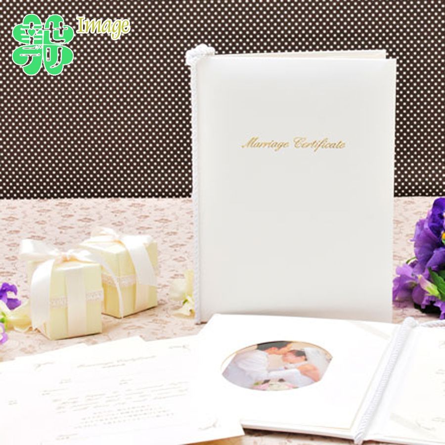 2冊セット 結婚証明書ホワイト マシェリ 人前結婚式誓約書 写真台紙 オリジナル文章用紙 付き 白 NOITHATQUANGTHANH_NET