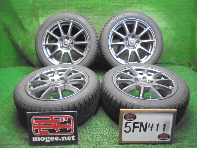 5FN411 G2 バリ山 製 205 55R17 トーヨータイヤ Winter TRANPATH TX スタッドレスタイヤ アルミホイール4本セット ET48