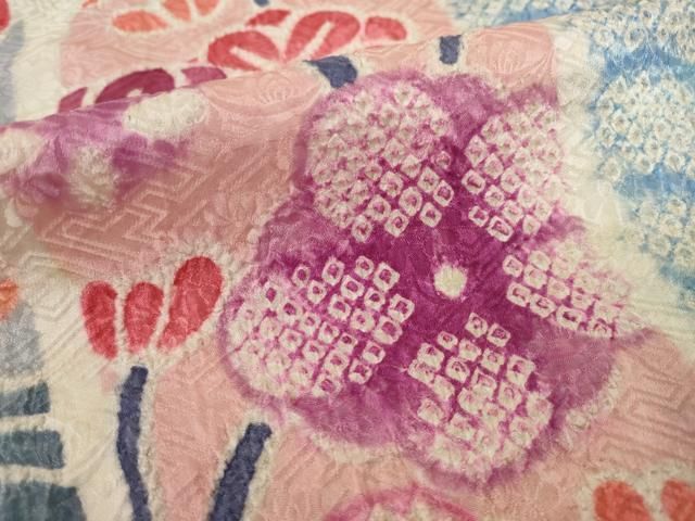 平和屋着物●豪華振袖　総絞り　短冊花文　上代48万　仮絵羽　逸品　未使用　AAAY4721ck 平和屋着物○豪華振袖 総絞り 短冊花文 上代48万 仮絵羽 逸品 未使用
