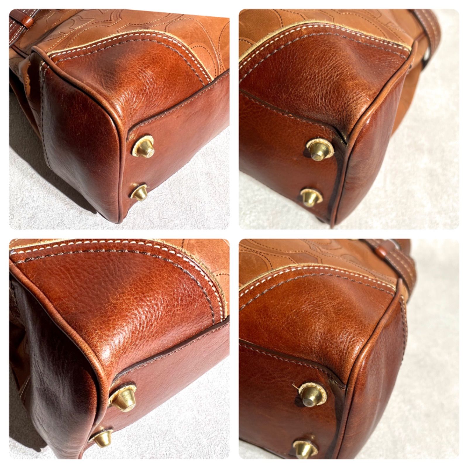 希少】OLD COACH オールドコーチ レザー 金具 ハンドバッグ10227